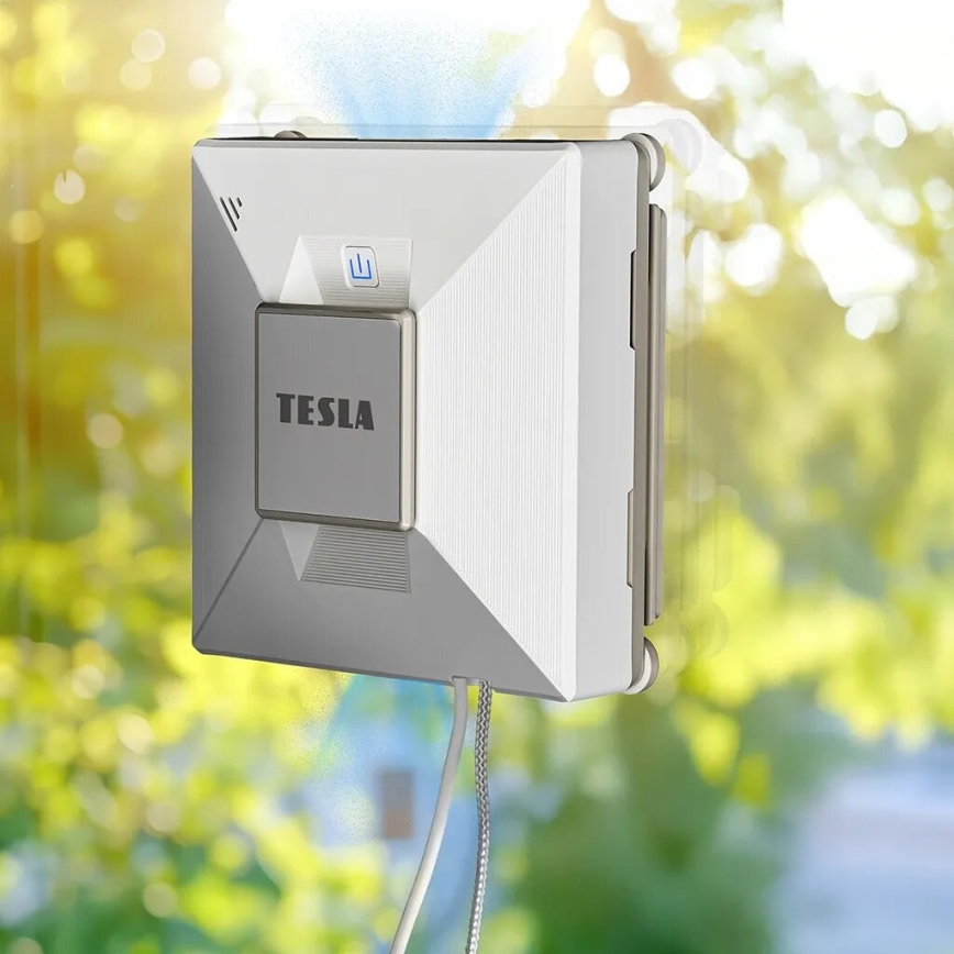 TESLA Electronics RoboStar - Розумний пристрій для миття вікон з розпиленням води 72W/230V/650 mAh Wi-Fi + пульт дистанційного керування