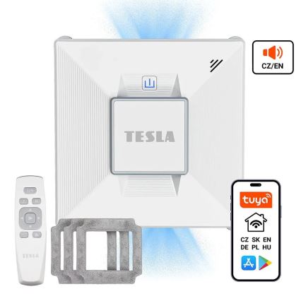 TESLA Electronics RoboStar - Розумний пристрій для миття вікон з розпиленням води 72W/230V/650 mAh Wi-Fi + пульт дистанційного керування