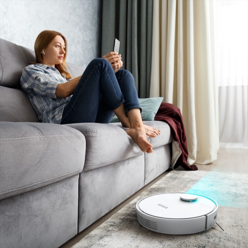 TESLA Electronics RoboStar - Розумний робот-пилосос 2в1 2550 mAh Wi-Fi білий