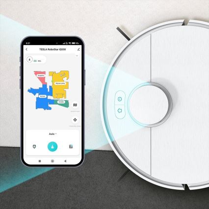 TESLA Electronics RoboStar - Розумний робот-пилосос 2в1 2550 mAh Wi-Fi білий