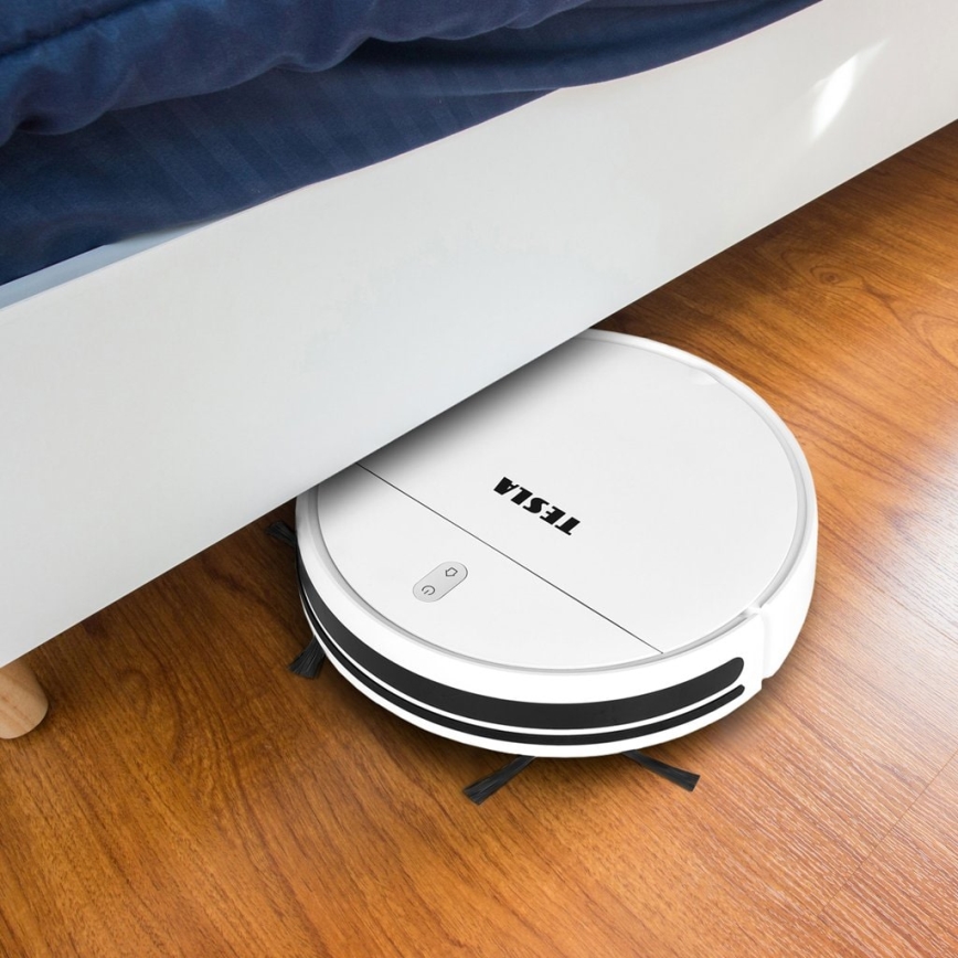 TESLA Electronics RoboStar - Умный робот-пылесос 2в1 2500 mAh Wi-Fi Tuya белый + дистанционное управление