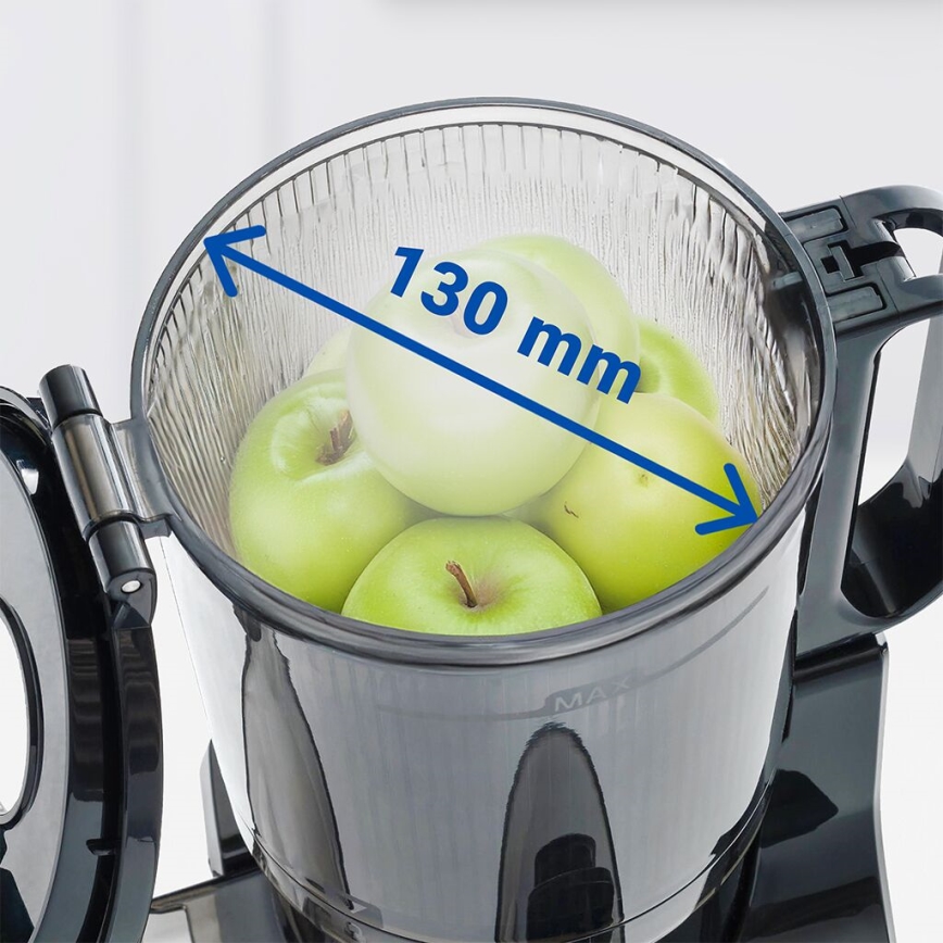 TESLA Electronics SlowJuicer Deluxe - Низькошвидкісна шнекова соковижималка 250W/230V нержавіюча сталь/чорний