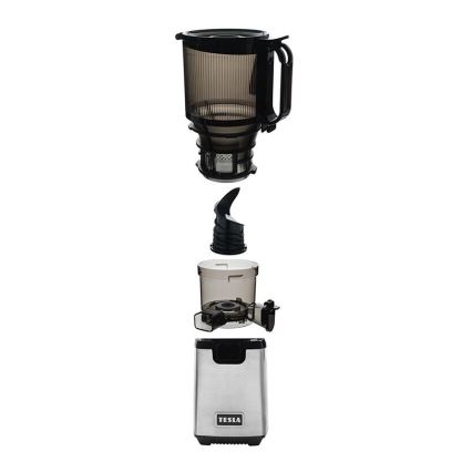 TESLA Electronics SlowJuicer Deluxe - Низькошвидкісна шнекова соковижималка 250W/230V нержавіюча сталь/чорний
