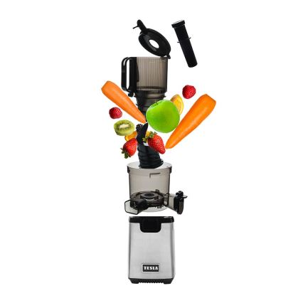 TESLA Electronics SlowJuicer Deluxe - Низькошвидкісна шнекова соковижималка 250W/230V нержавіюча сталь/чорний