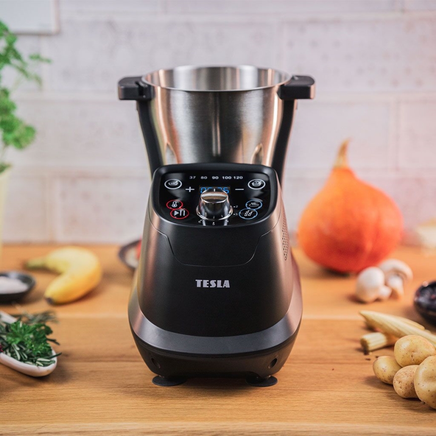TESLA Electronics ThermoCook - Мультифункціональний кухонний комбайн 1200W/230V нержавіюча сталь