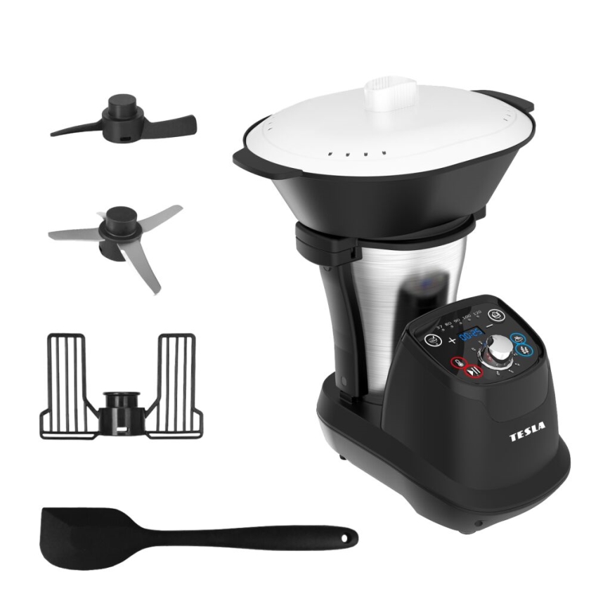 TESLA Electronics ThermoCook - Мультифункціональний кухонний комбайн 1200W/230V нержавіюча сталь