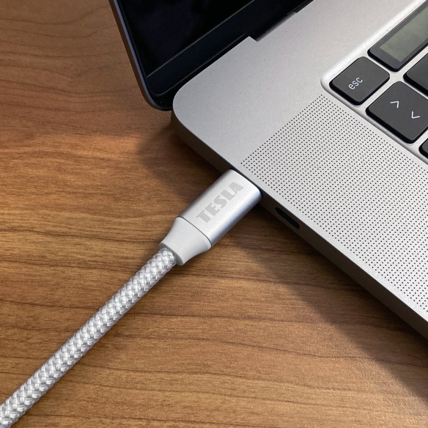 TESLA Electronics - USB-кабель USB-C 3.2 роз'єм Power Delivery 1м 100W білий