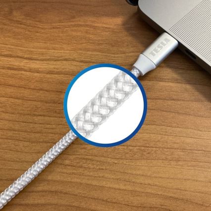 TESLA Electronics - USB-кабель USB-C разъем 3.2 Power Delivery 1м 100W белый