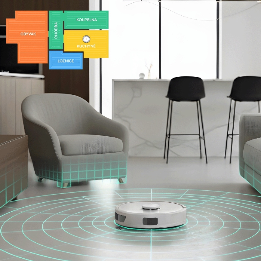 ТЕСЛА Електронікс РобоСтар - Розумний робот-пилосос 2-в-1, 3200 мА·год, вай-фай, білий