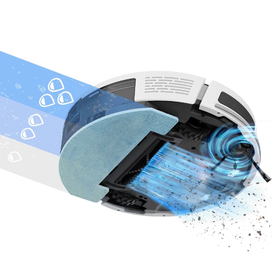 ТЕСЛА Електронікс РобоСтар - Розумний робот-пилосос 2-в-1, 3200 мА·год, вай-фай, білий