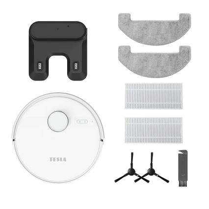 ТЕСЛА Електронікс РобоСтар - Розумний робот-пилосос 2-в-1, 3200 мА·год, вай-фай, білий