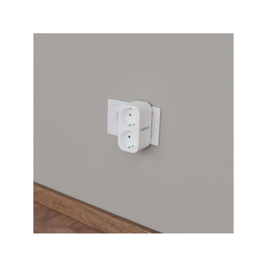 TESLA Smart - Умный сетевой разветвитель 2x16A/230V Тип F Wi-Fi Tuya