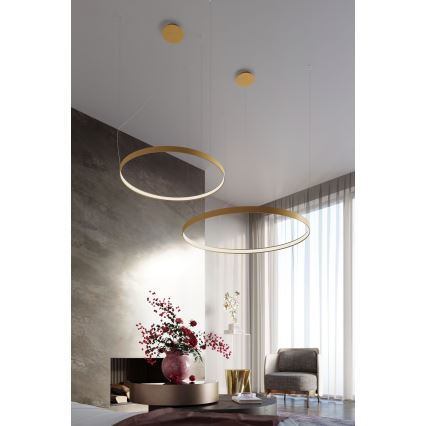 Thoro TH.174 - Светодиодная подвесная люстра RIO LED/50W/230V CRI 90 3000K диаметр 78 см золотистый