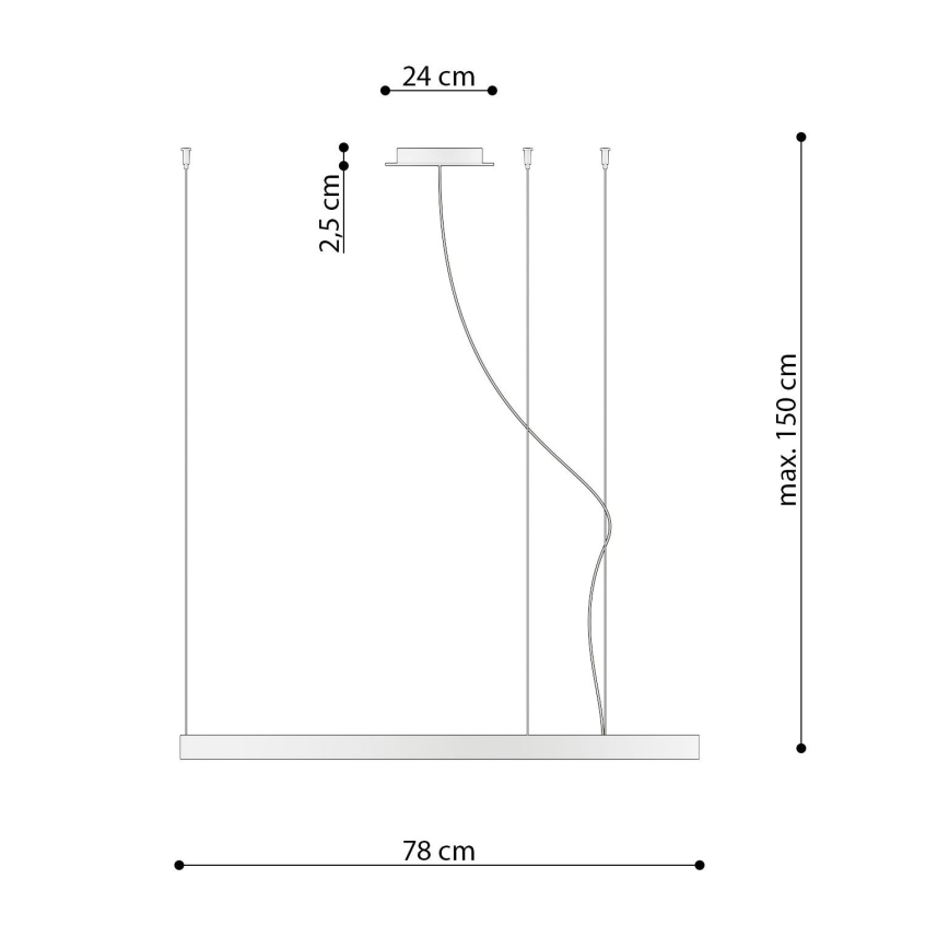 Thoro TH.174 - Светодиодная подвесная люстра RIO LED/50W/230V CRI 90 3000K диаметр 78 см золотистый