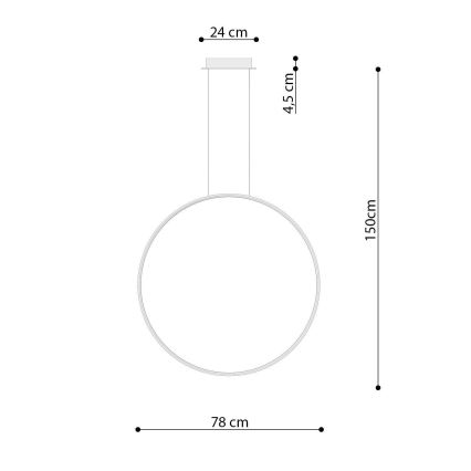 Thoro TH.175 - Світлодіодна підвісна люстра RIO LED/50W/230V CRI 90 3000K діаметр 78 см золотий