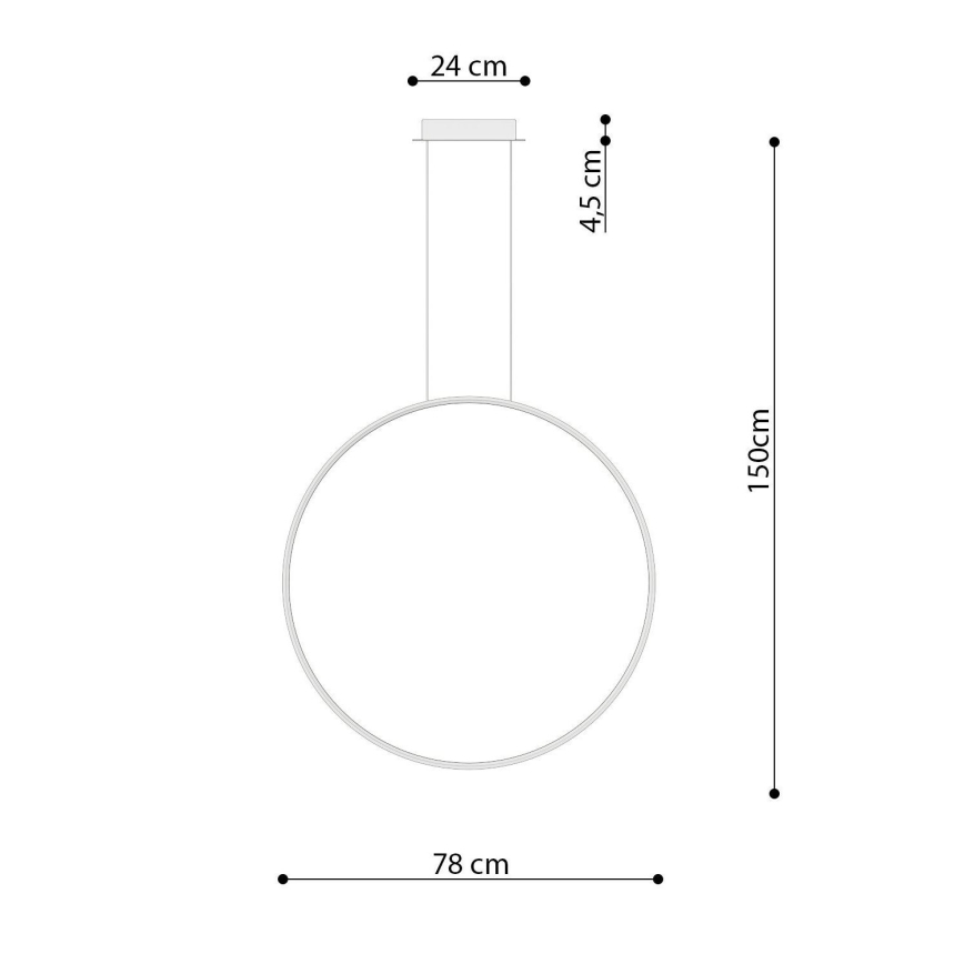 Thoro TH.175 - Світлодіодна підвісна люстра RIO LED/50W/230V CRI 90 3000K діаметр 78 см золотий