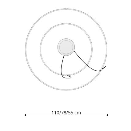 Thoro TH.176 - Светодиодная подвесная люстра RIO LED/80W/230V CRI 90 3000K белый