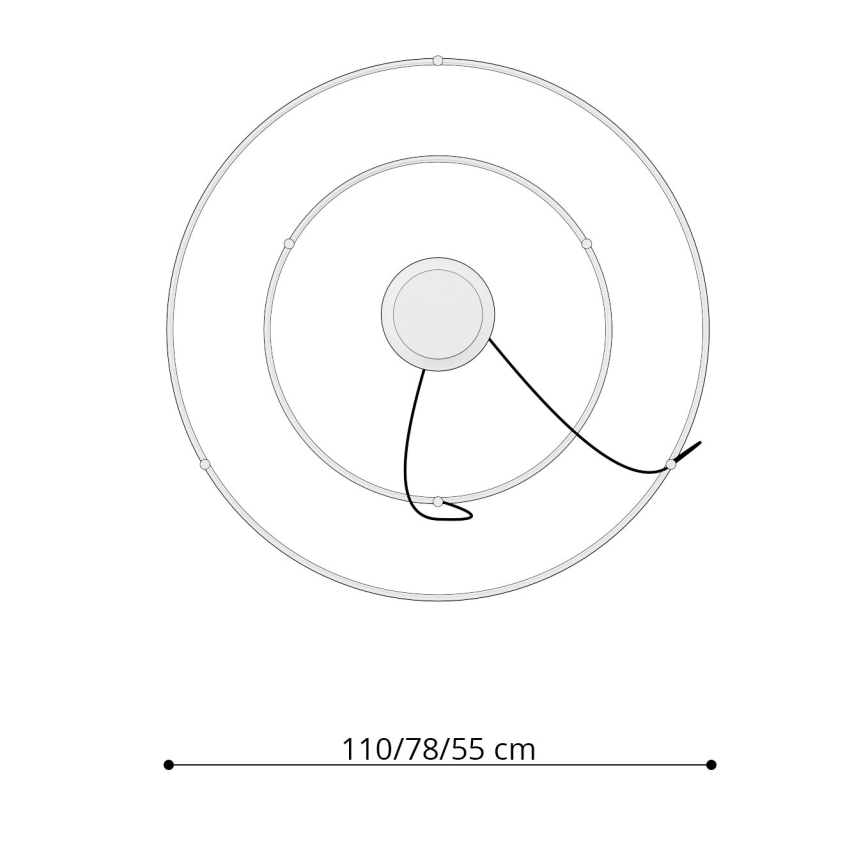 Thoro TH.176 - Светодиодная подвесная люстра RIO LED/80W/230V CRI 90 3000K белый