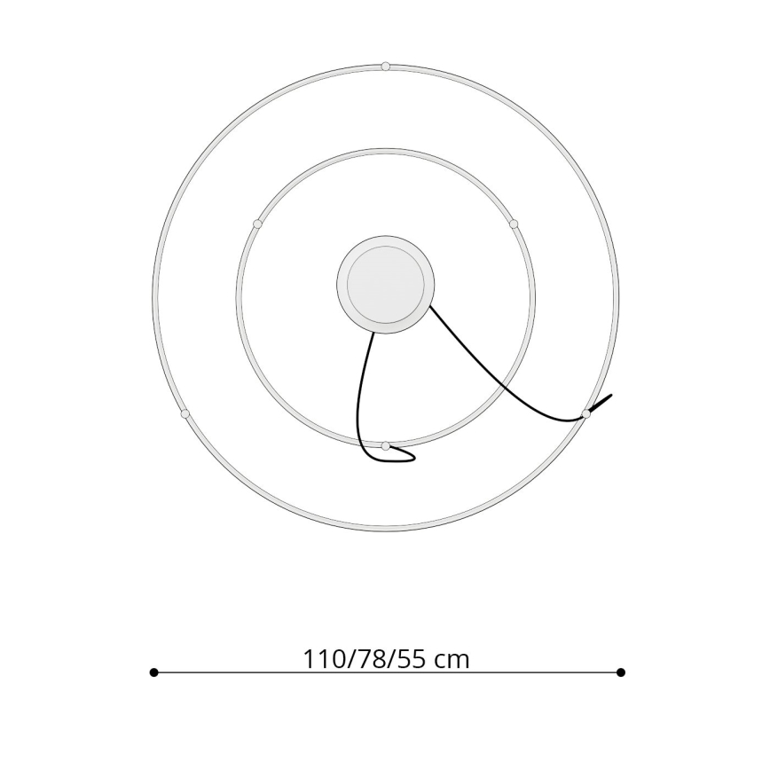 Thoro TH.178 - Светодиодная подвесная люстра RIO LED/80W/230V CRI 95 4000K белый