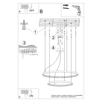 Thoro TH.178 - Светодиодная подвесная люстра RIO LED/80W/230V CRI 95 4000K белый