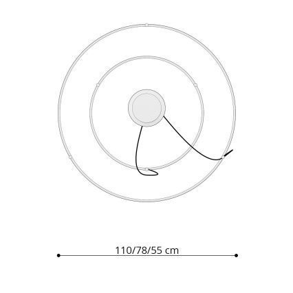 Thoro TH.178 - Світлодіодна підвісна люстра RIO LED/80W/230V CRI 95 4000K білий