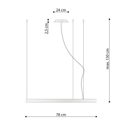 Thoro TH.181 - Светодиодная подвесная люстра RIO LED /50W/230V CRI 95 4000K диаметр 78 см золотистый