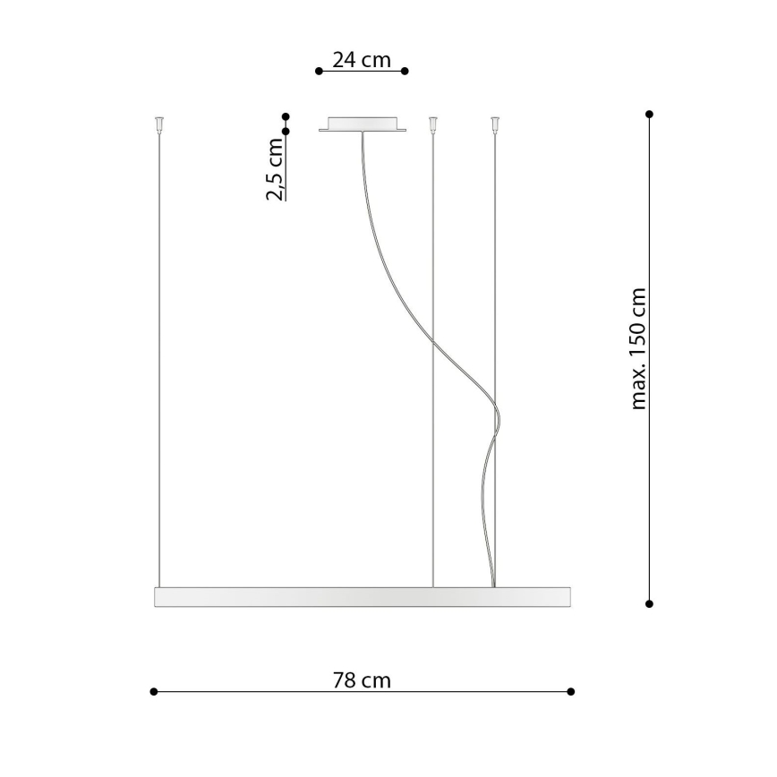 Thoro TH.181 - Светодиодная подвесная люстра RIO LED /50W/230V CRI 95 4000K диаметр 78 см золотистый