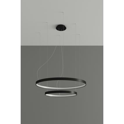 Thoro TH.212 - Світлодіодна підвісна люстра RIO LED/80W/230V CRI 95 4000K чорний