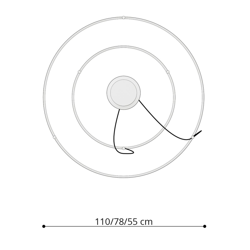 Thoro TH.212 - Світлодіодна підвісна люстра RIO LED/80W/230V CRI 95 4000K чорний
