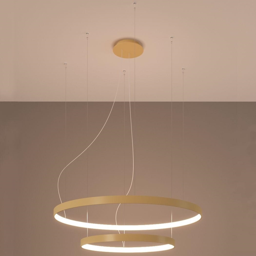 Thoro TH.214 - Світлодіодна підвісна люстра RIO LED/80W/230V CRI 90 3000K золотий