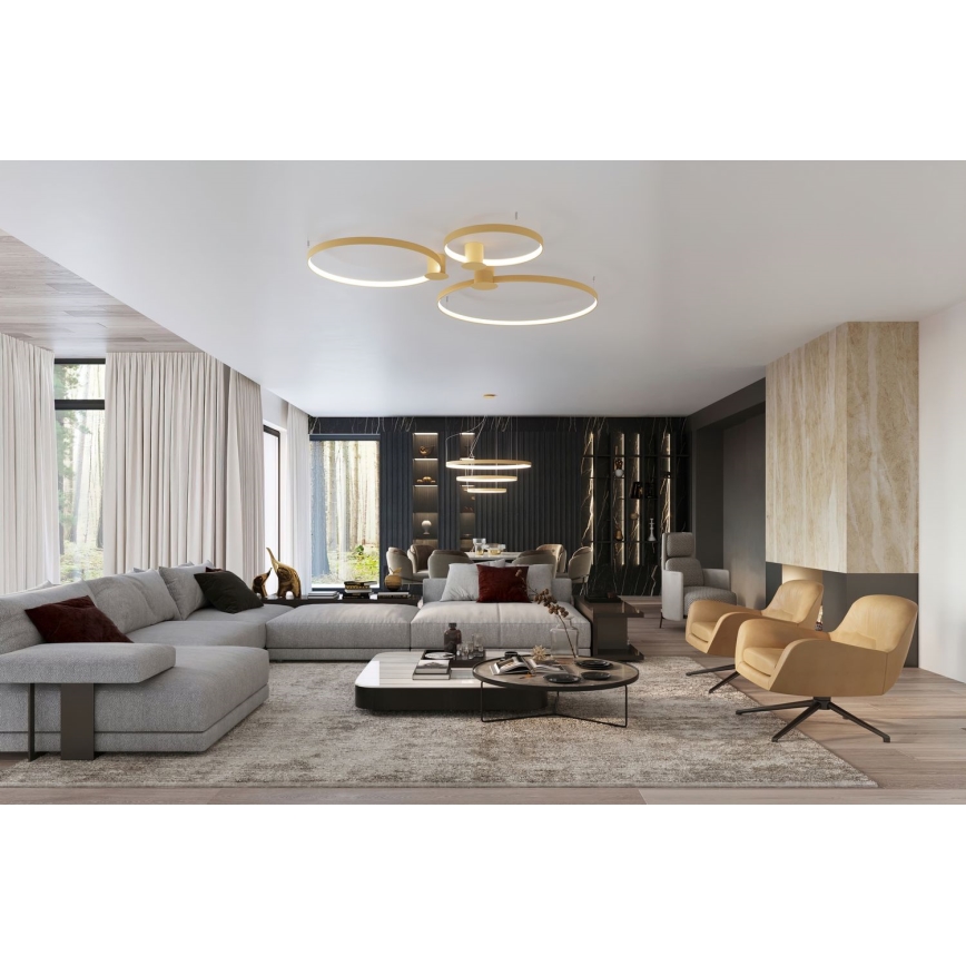 Thoro TH.214 - Світлодіодна підвісна люстра RIO LED/80W/230V CRI 90 3000K золотий