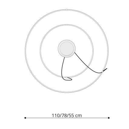 Thoro TH.214 - Світлодіодна підвісна люстра RIO LED/80W/230V CRI 90 3000K золотий