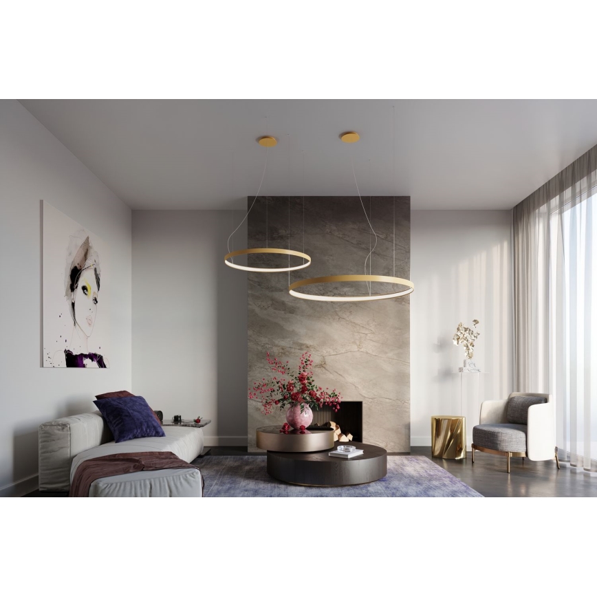 Thoro TH.216 - Светодиодная подвесная люстра RIO LED/30W/230V CRI 90 3000K диаметр 55 см золотистый