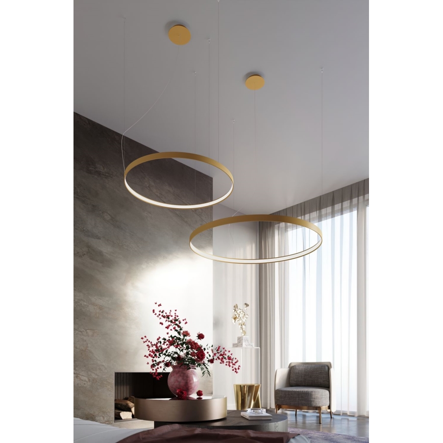 Thoro TH.216 - Светодиодная подвесная люстра RIO LED/30W/230V CRI 90 3000K диаметр 55 см золотистый