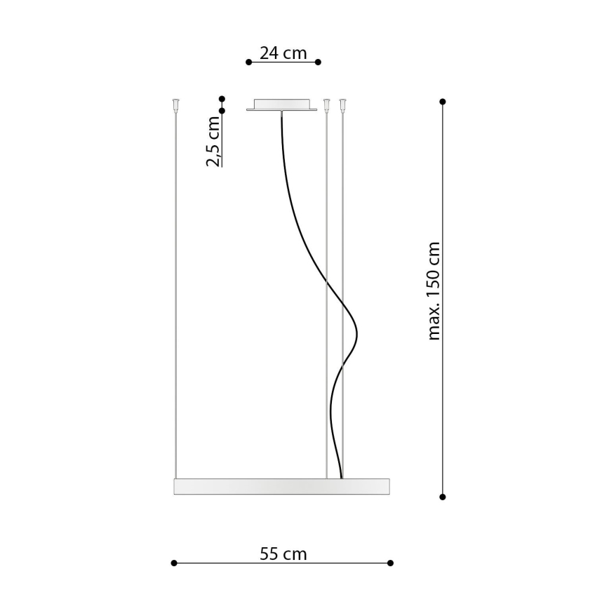 Thoro TH.216 - Светодиодная подвесная люстра RIO LED/30W/230V CRI 90 3000K диаметр 55 см золотистый