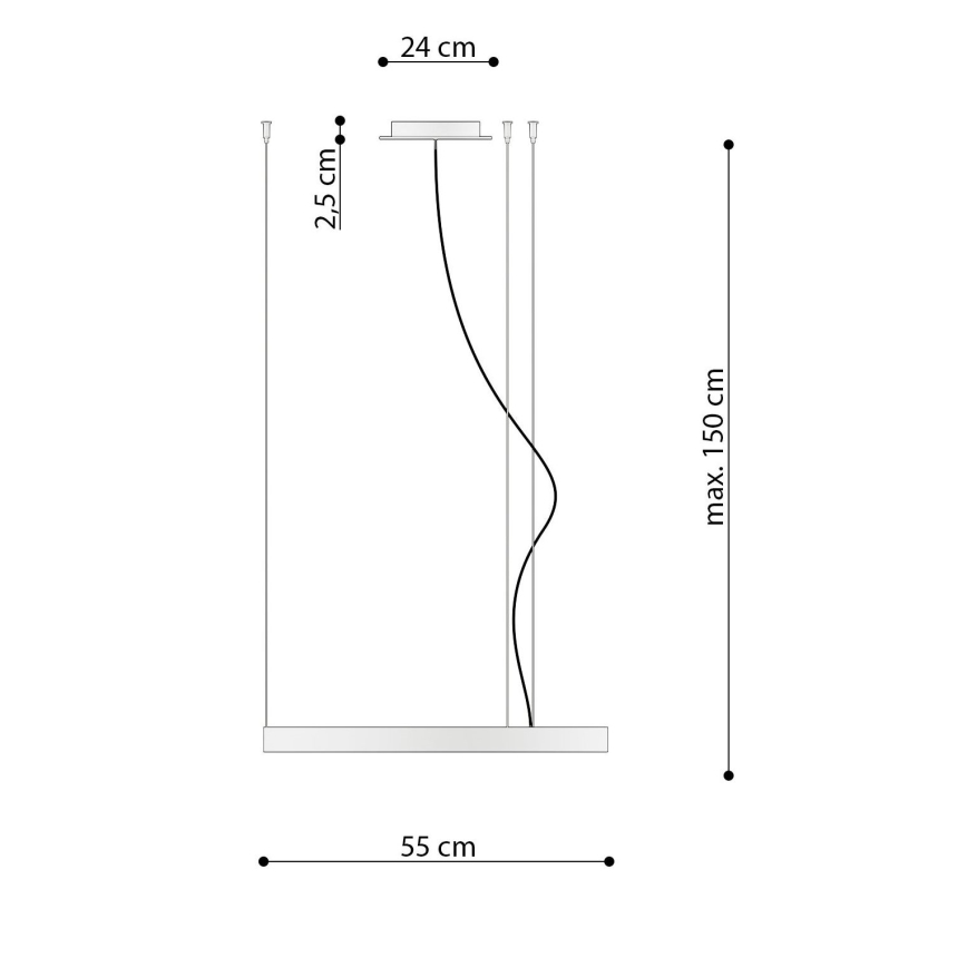 Thoro TH.217 - Светодиодная подвесная люстра RIO LED/30W/230V CRI 95 4000K диаметр 55 см золотистый