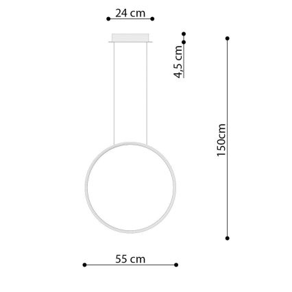 Thoro TH.220 - Светодиодная подвесная люстра RIO LED/30W/230V CRI 90 3000K диаметр 55 см золотистый