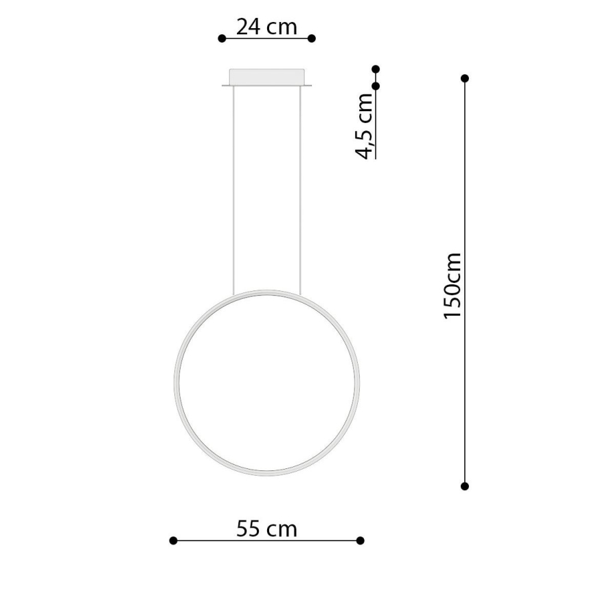 Thoro TH.220 - Светодиодная подвесная люстра RIO LED/30W/230V CRI 90 3000K диаметр 55 см золотистый
