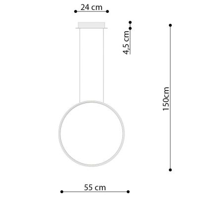 Thoro TH.221 - Світлодіодна підвісна люстра RIO LED/30W/230V CRI 95 4000K діаметр 55 см золотий