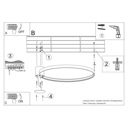 Thoro TH.222 - Стельовий LED світильник RIO LED/30W/230V CRI 90 3000K діаметр 55 см золотий