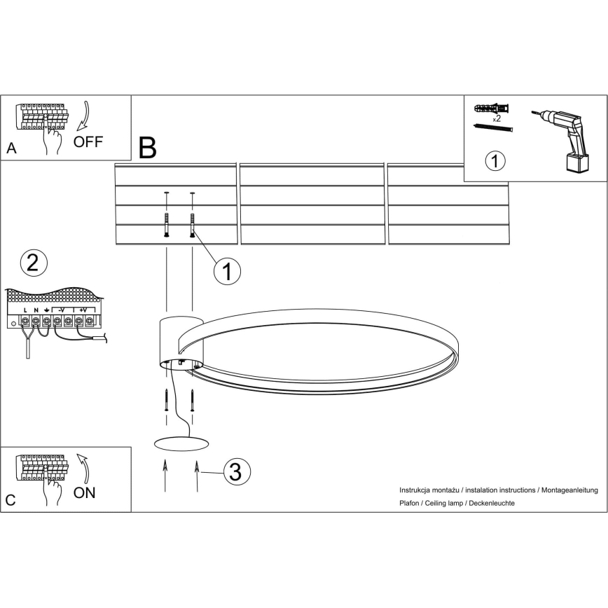 Thoro TH.223 - потолочный светильник RIO LED/30 Вт/230 В CRI 98 4000 К, диаметр 55 см, золотой