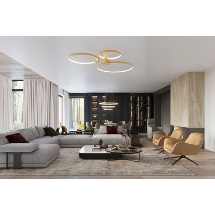 Thoro TH.223 - LED-стельовий світильник RIO LED/30W/230V CRI 98 4000K діаметр 55 см золотистий