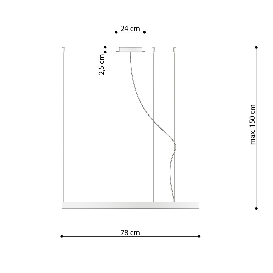 Thoro TH.246 - Светодиодная подвесная люстра RIO LED/50W/230V CRI 90 3000K диаметр 78 см золотистый