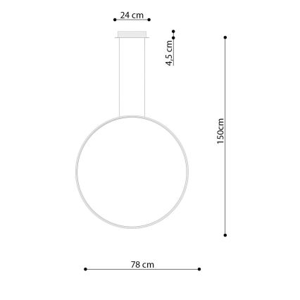 Thoro TH.248 - Светодиодная подвесная люстра RIO LED/50W/230V CRI 90 3000K диаметр 78 см золотистый