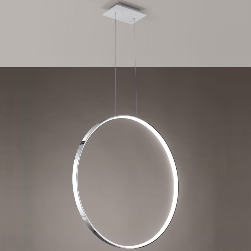 Thoro TH.249 - Светодиодная подвесная люстра RIO LED/50W/230V CRI 90 4000K диаметр 78 см блестящий хром