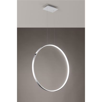 Thoro TH.249 - Светодиодная подвесная люстра RIO LED/50W/230V CRI 90 4000K диаметр 78 см блестящий хром
