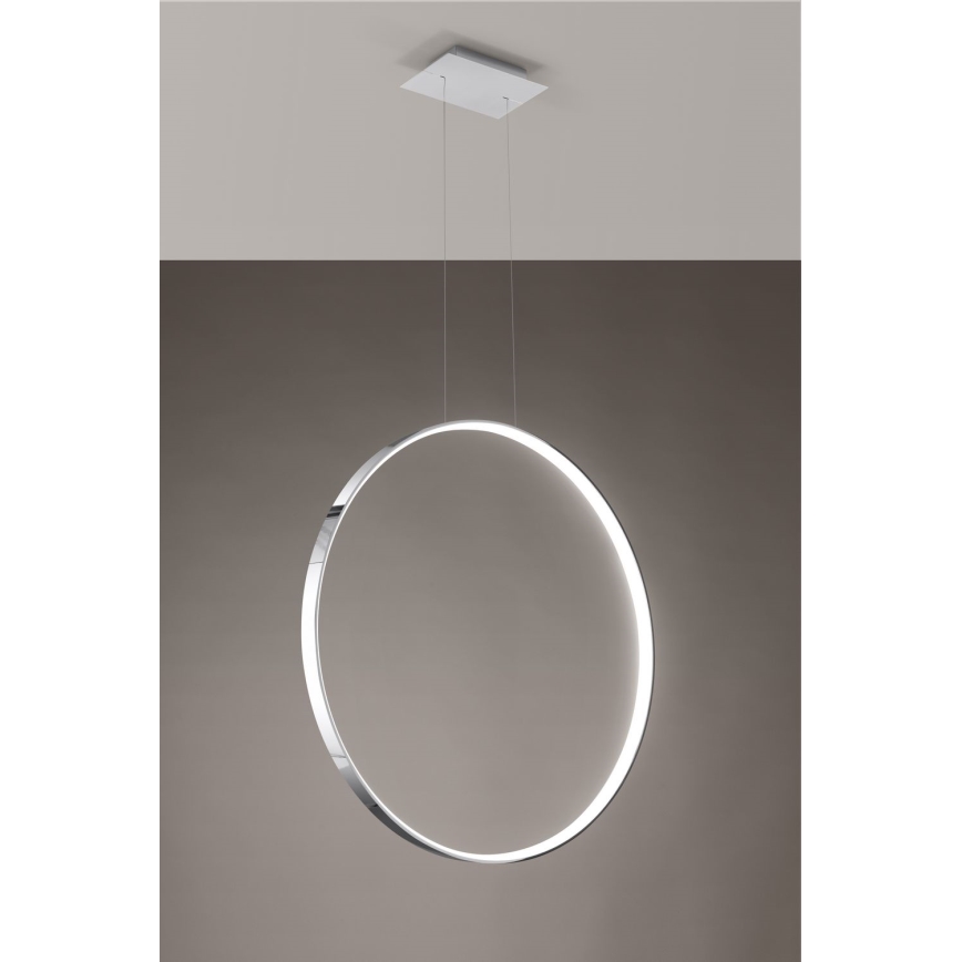 Thoro TH.249 - Светодиодная подвесная люстра RIO LED/50W/230V CRI 90 4000K диаметр 78 см блестящий хром