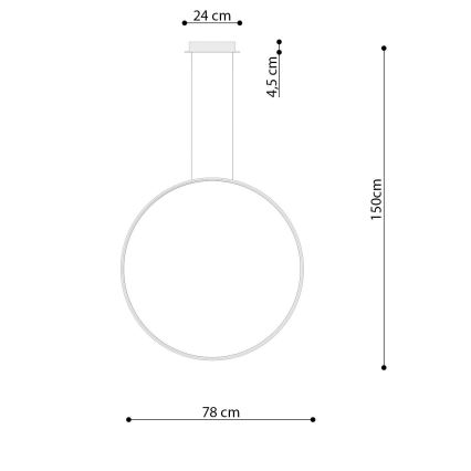 Thoro TH.249 - Светодиодная подвесная люстра RIO LED/50W/230V CRI 90 4000K диаметр 78 см блестящий хром