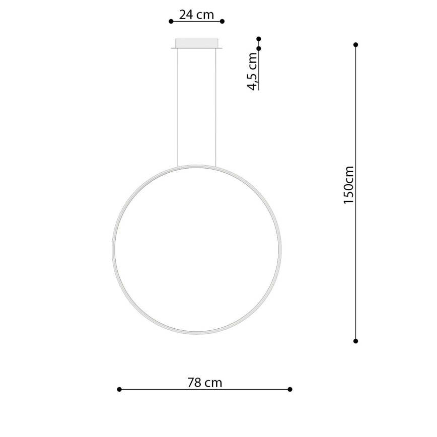 Thoro TH.249 - Светодиодная подвесная люстра RIO LED/50W/230V CRI 90 4000K диаметр 78 см блестящий хром