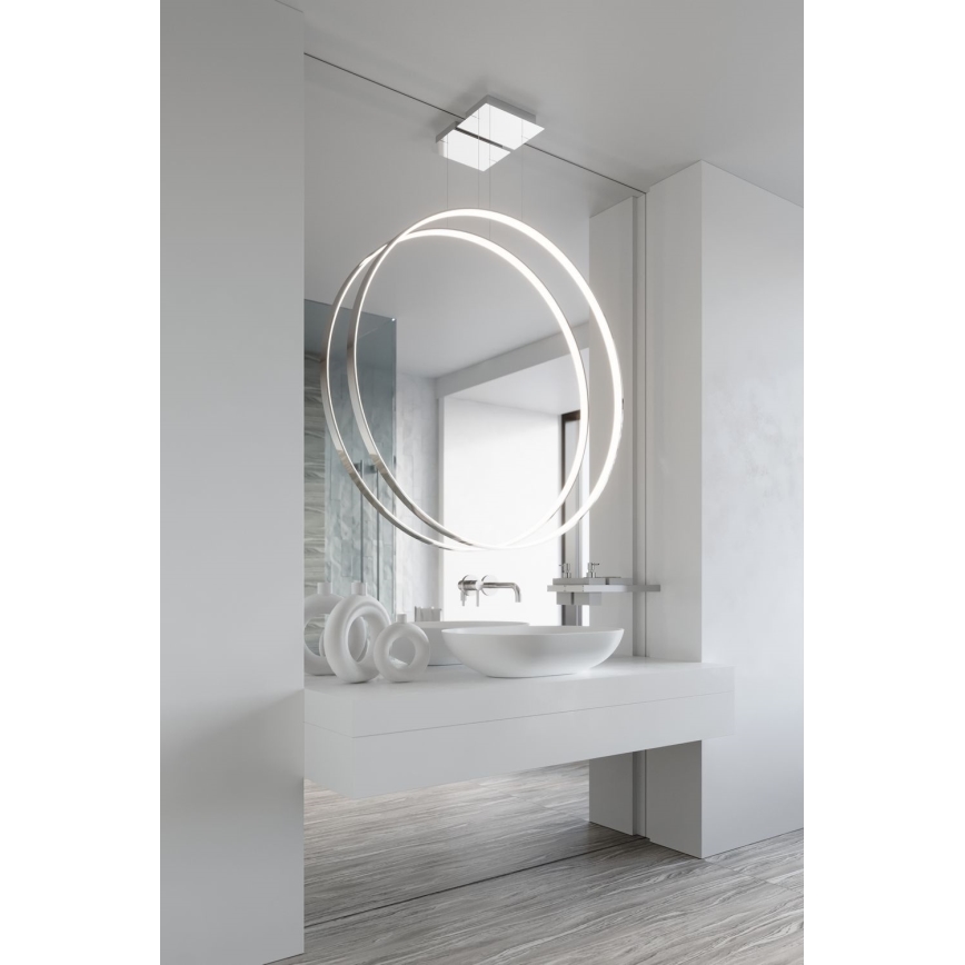 Thoro TH.249 - Світлодіодна підвісна люстра RIO LED/50W/230V CRI 90 4000K діаметр 78 см глянцевий хром